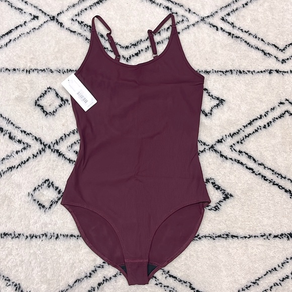 Outdoor Voices Rib Leotard, Color Shiraz NWT. Size small - Picture 2 of 7